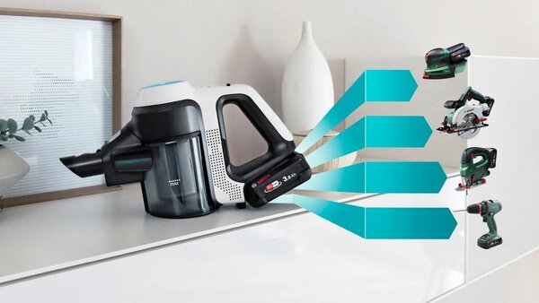 BOSCH Akumulátorový vysavač 2 v 1, vysávání a mopování Unlimited 7 ProHygienic Aqua White