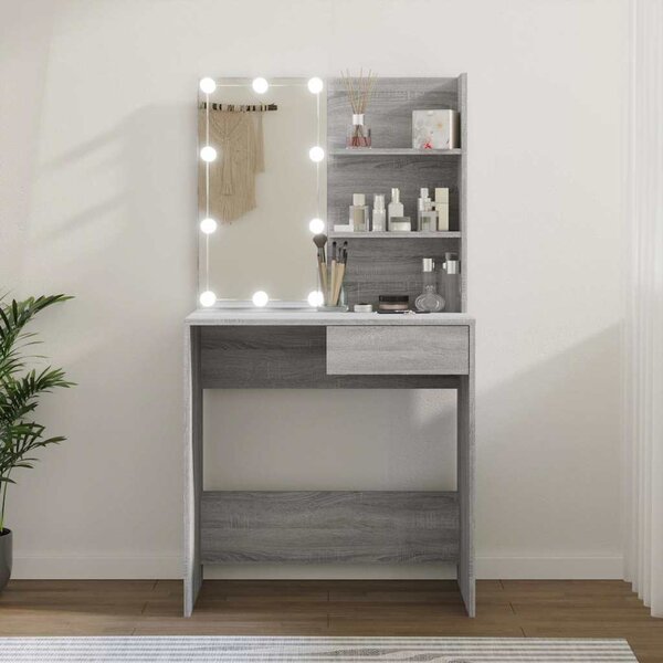 VidaXL Toaletní stolek s LED 74,5x40x141 cm [862785] Barva: Bílá