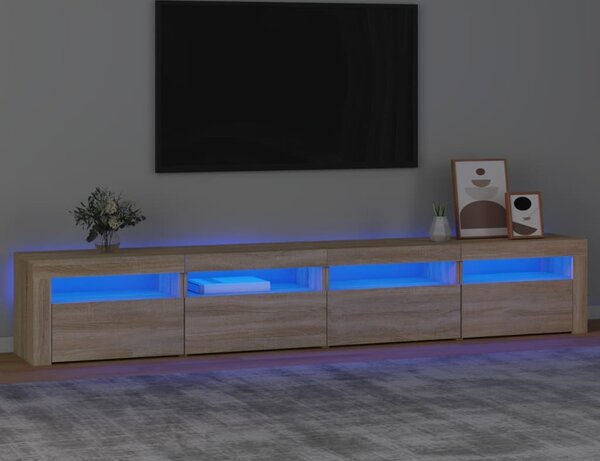 VidaXL TV skříňka s LED osvětlením 240x35x40 cm [3332522] Barva: kouřový dub