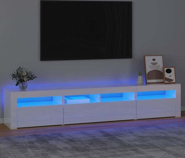 VidaXL TV skříňka s LED osvětlením 210 x 35 x 40 cm [3332520] Barva: Bílá