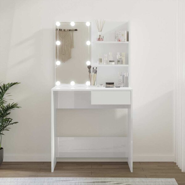 VidaXL Toaletní stolek s LED 74,5x40x141 cm [862785] Barva: Bílá