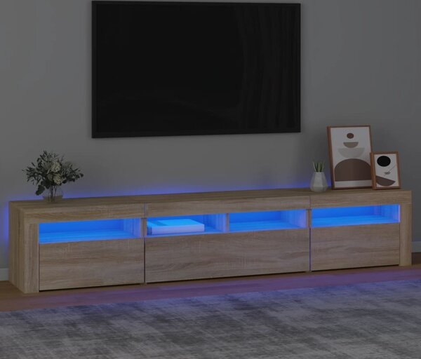 VidaXL TV skříňka s LED osvětlením 210 x 35 x 40 cm [3332520] Barva: Bílá