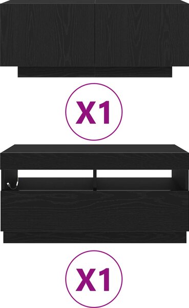 VidaXL TV skříňka s LED osvětlením 180 x 35 x 40 cm [3333062] Barva: kouřový dub