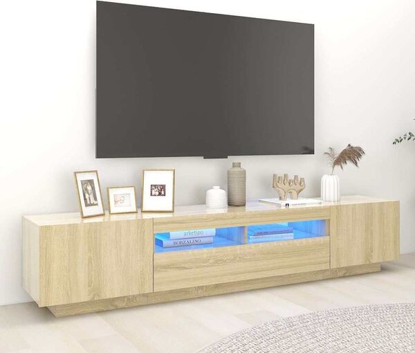 VidaXL TV skříňka s LED osvětlením 200x35x40 cm [3333063] Barva: Betonová šedá