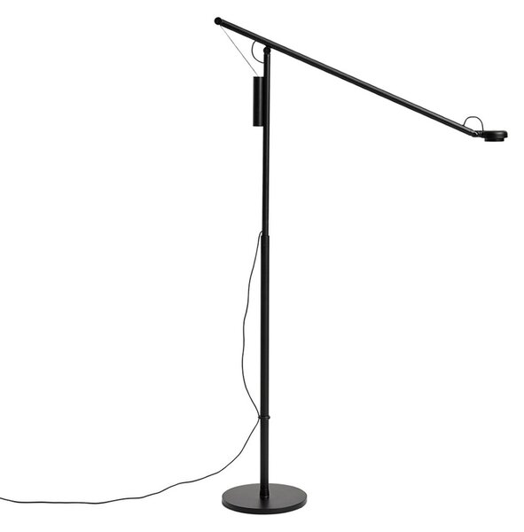 Stojací Lampa HAY, Fifty-Fifty, stmívatelné, Černá, Obývací pokoj, Hliník, Design