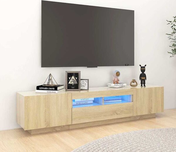 VidaXL TV skříňka s LED osvětlením 180 x 35 x 40 cm [3333062] Barva: kouřový dub