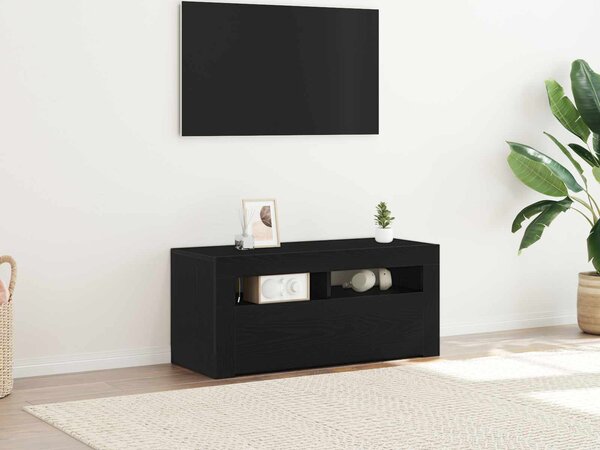 VidaXL TV stolek s LED 90 x 35 x 40 cm kompozitní dřevo [862560] Barva: Bílá