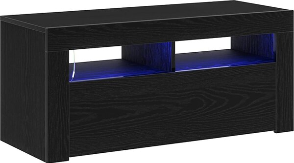 VidaXL TV stolek s LED 90 x 35 x 40 cm kompozitní dřevo [862560] Barva: Bílá