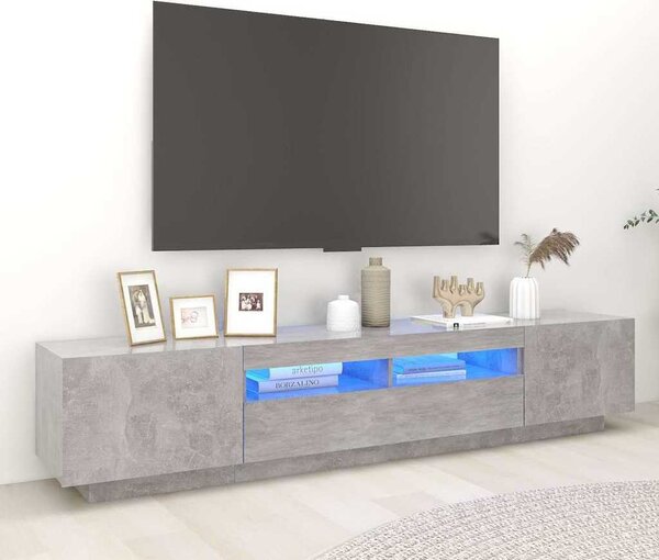 VidaXL TV skříňka s LED osvětlením 200x35x40 cm [3333063] Barva: Betonová šedá