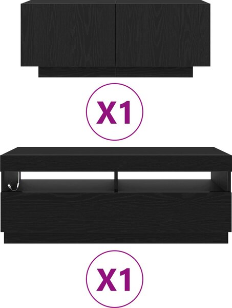 VidaXL TV skříňka s LED osvětlením 200x35x40 cm [3333063] Barva: Betonová šedá