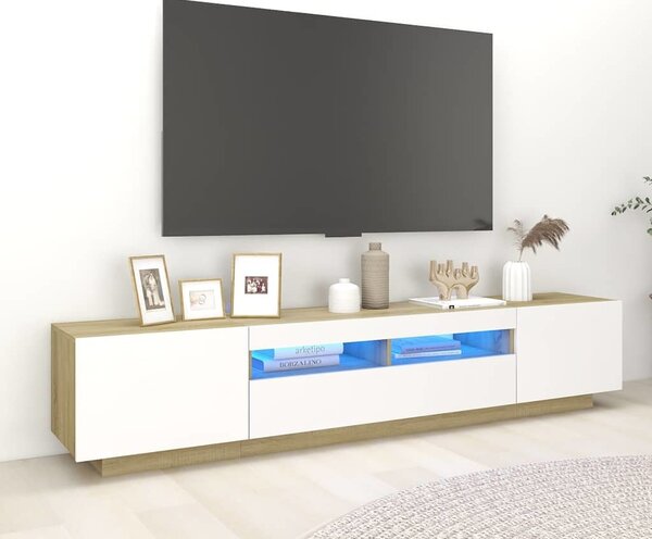 VidaXL TV skříňka s LED osvětlením 200x35x40 cm [3333063] Barva: Betonová šedá