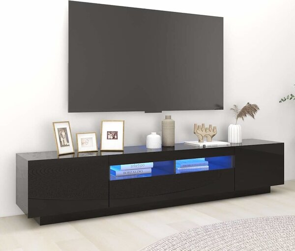 VidaXL TV skříňka s LED osvětlením 200x35x40 cm [3333063] Barva: Betonová šedá