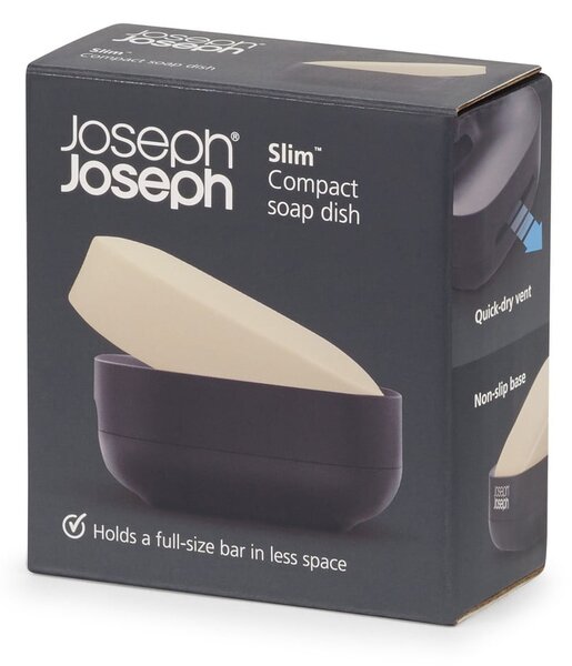 Černá plastová mýdlenka Slim – Joseph Joseph
