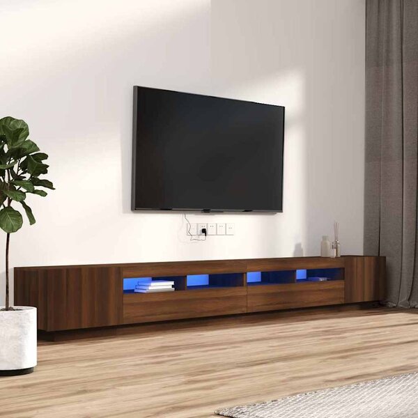 VidaXL TV stolek s LED 300x35x40 cm kompozitní dřevo [3333065] Barva: Betonová šedá