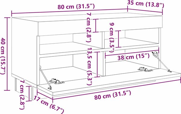 VidaXL TV stolek s LED 260x35x40 cm kompozitní dřevo [3333064] Barva: Bílá