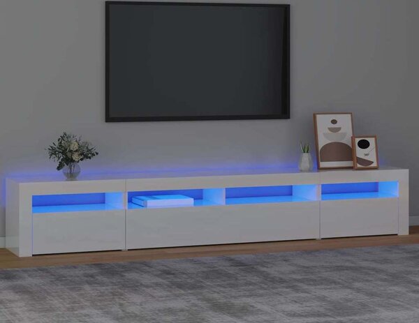 VidaXL TV skříňka s LED osvětlením 240x35x40 cm [3332491] Barva: Bílá