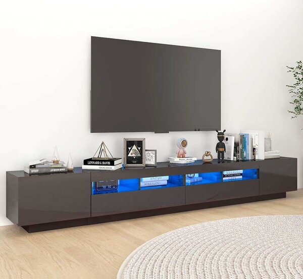 VidaXL TV stolek s LED 260x35x40 cm kompozitní dřevo [3333064] Barva: Bílá