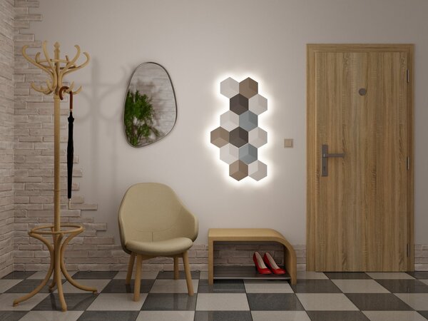 Led2 Nástěnné LED svítidlo HEXO, 5W, v. 17,5 cm, CCT 2700-4000K Barva: Černá, Stmívání a řízení: ON/OFF