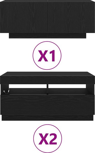 VidaXL TV stolek s LED 260x35x40 cm kompozitní dřevo [3333064] Barva: Bílá