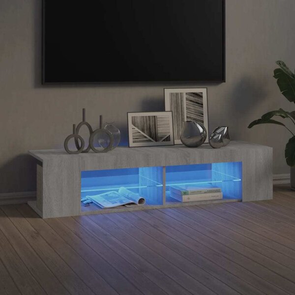 VidaXL TV skříňka s LED osvětlením 135 x 39 x 30 cm [862561] Barva: Bílá
