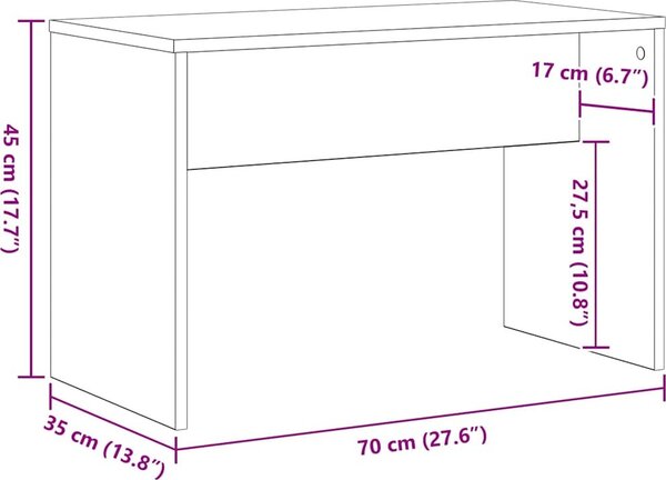 VidaXL sada toaletního stolku s LED kompozitní dřevo [3332508] Barva: Staré dřevo