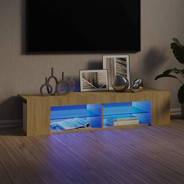VidaXL TV skříňka s LED osvětlením 135 x 39 x 30 cm [862561] Barva: Bílá