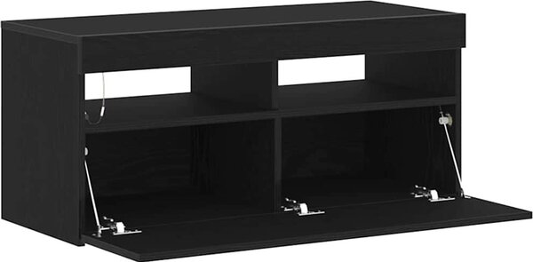 VidaXL TV stolek s LED 90 x 35 x 40 cm kompozitní dřevo [862554] Barva: Bílá