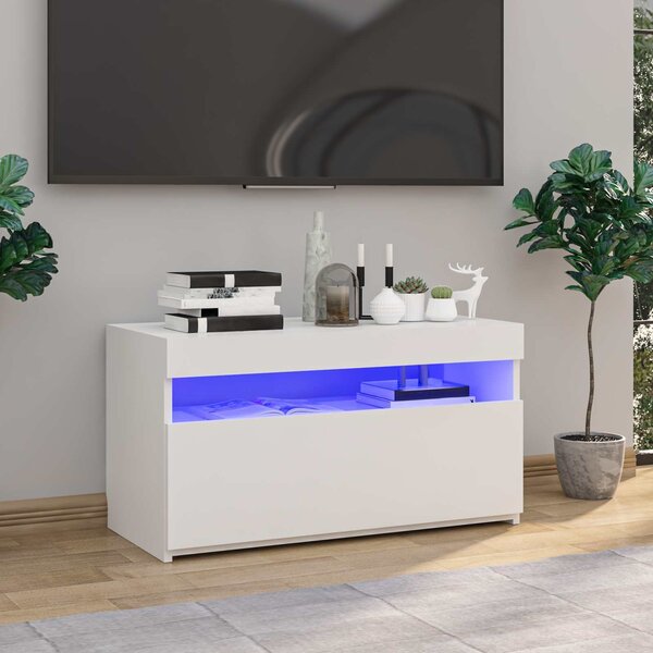VidaXL TV stolek s LED 75 x 35 x 40 cm kompozitní dřevo [862557] Barva: dub sonoma