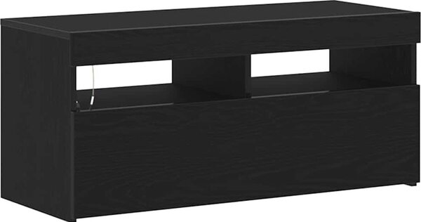 VidaXL TV stolek s LED 90 x 35 x 40 cm kompozitní dřevo [862554] Barva: Bílá