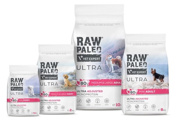 VEE VETEXPERT Raw Paleo Ultra Mono Pork Medium & Large Puppy - suché krmivo pro psy - 10kg