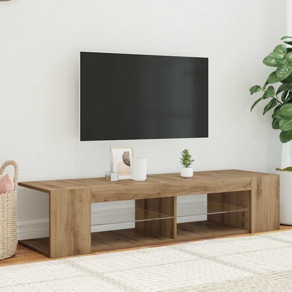 VidaXL TV skříňka s LED osvětlením 135 x 39 x 30 cm [862561] Barva: Bílá