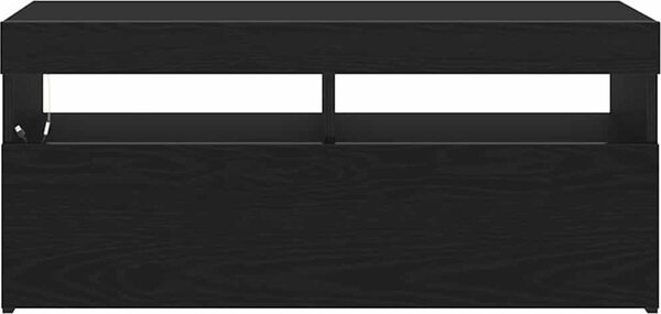 VidaXL TV stolek s LED 90 x 35 x 40 cm kompozitní dřevo [862554] Barva: Bílá