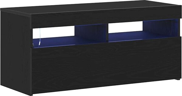 VidaXL TV stolek s LED 90 x 35 x 40 cm kompozitní dřevo [862554] Barva: Bílá