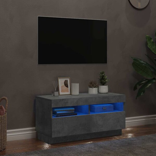 VidaXL TV skříňka s LED 80 x 35 x 40 cm kompozitní dřevo [862566] Barva: bílá s vysokým leskem
