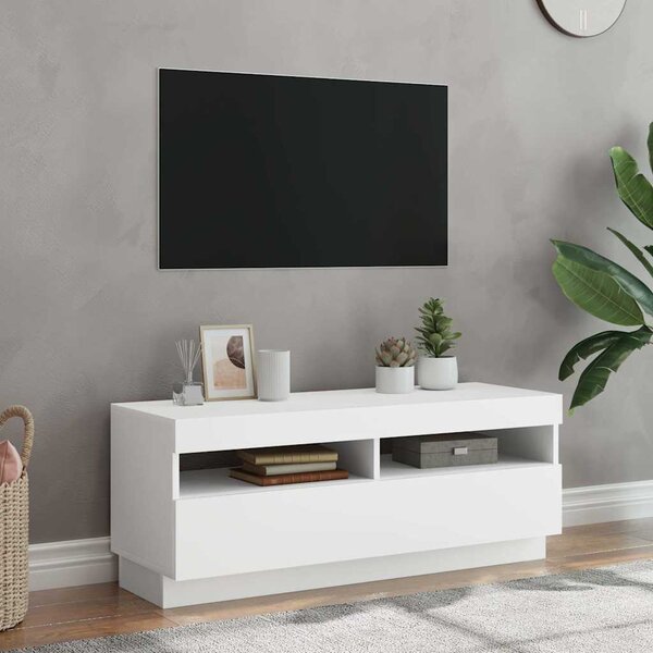 VidaXL TV skříňka s LED 100 x 35 x 40 cm kompozitní dřevo [862565] Barva: bílá s vysokým leskem