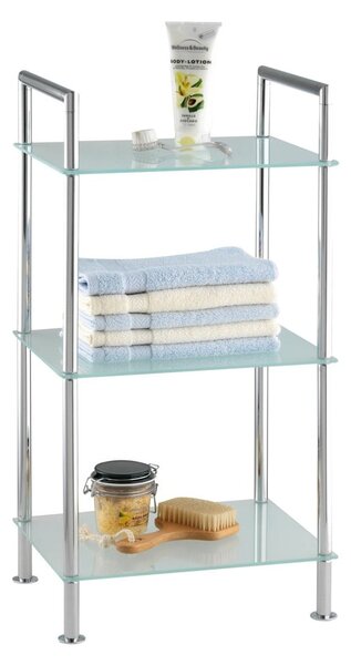 Skleněný koupelnový regál ve stříbrné barvě 37x71 cm Style – Wenko