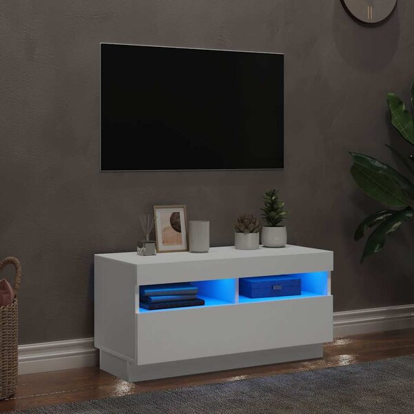 VidaXL TV skříňka s LED 80 x 35 x 40 cm kompozitní dřevo [862566] Barva: bílá s vysokým leskem