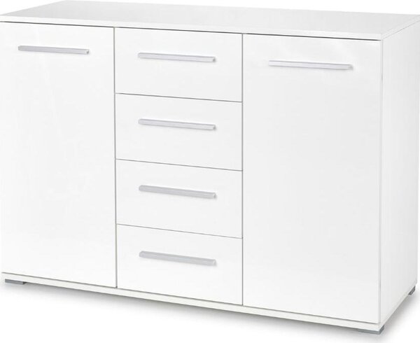 Komoda Lima KM-4 116x82x40 cm komoda do obývacího pokoje bílá
