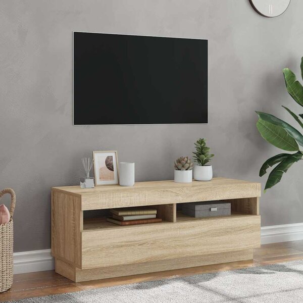 VidaXL TV skříňka s LED 100 x 35 x 40 cm kompozitní dřevo [862565] Barva: bílá s vysokým leskem