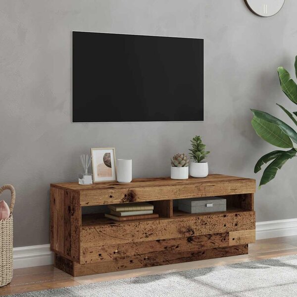 VidaXL TV skříňka s LED 100 x 35 x 40 cm kompozitní dřevo [862565] Barva: bílá s vysokým leskem