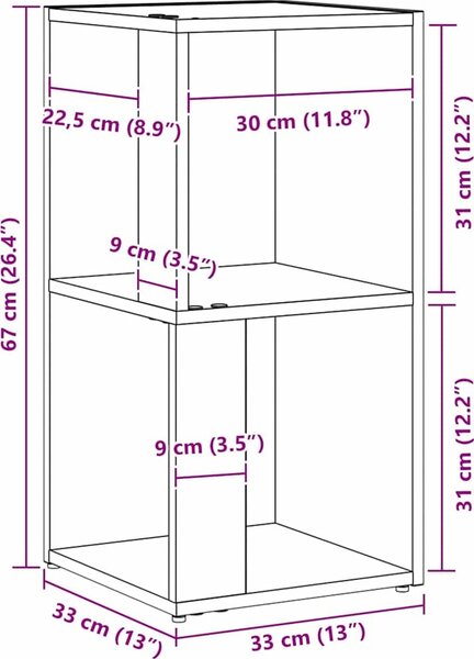 VidaXL Rohové police 33 x 33 x 67 cm Engineered wood [862690] Barva: dub artisan
