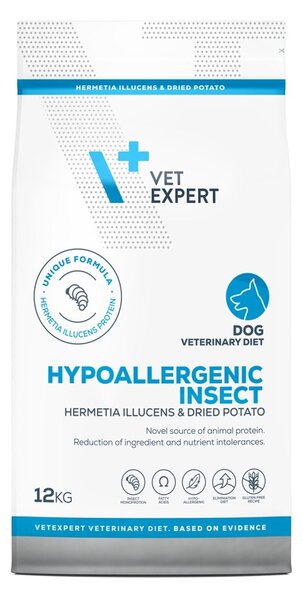 VEE VETEXPERT Veterinary Diet Hypoallergenic Insect Dog Mono - suché krmivo pro psy - 12 kg