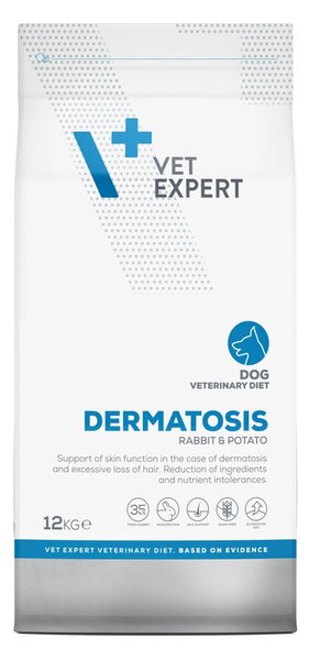 VEE VETEXPERT Veterinary Diet Dermatosis Dog Králík & Brambor Mono - suché krmivo pro psy - 12 kg