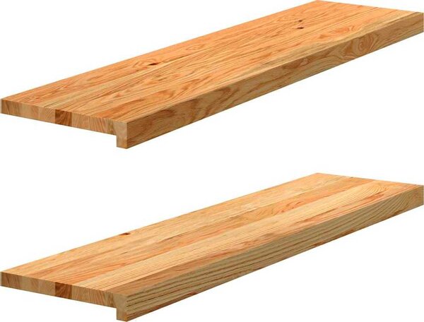 VidaXL Parapety 2 ks 100 x 30 x 2 cm Masivní dubové dřevo [4009152] Barva: světle hnědá
