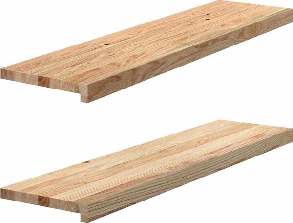 VidaXL Parapety 2 ks 100 x 30 x 2 cm Masivní dubové dřevo [4009152] Barva: světle hnědá