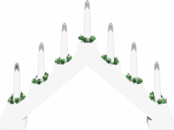VidaXL Vánoční svíčkový most 7 LED Teplá 39.5 x 5 x 29 cm [42019703] Barva: Bílá