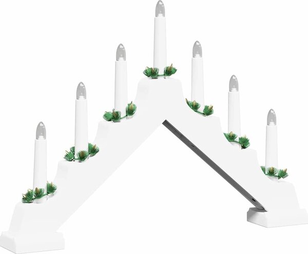 VidaXL Vánoční svíčkový most 7 LED Teplá 39.5 x 5 x 29 cm [42019703] Barva: Bílá