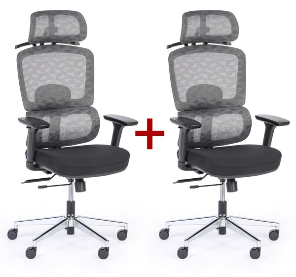 Kancelářská židle JERRY 1+1 ZDARMA, šedá