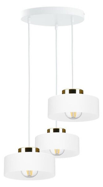 Lustr na lanku IGNIA 3xE27/60W/230V bílá/zlatá