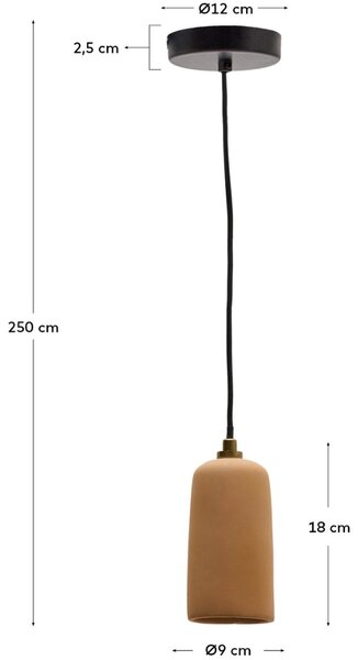 Kave Home Terakotové závěsné světlo Madsen Ø 8 cm